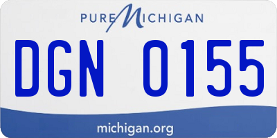 MI license plate DGN0155