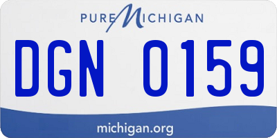MI license plate DGN0159