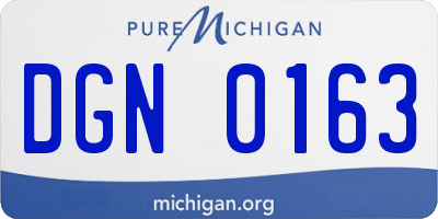 MI license plate DGN0163