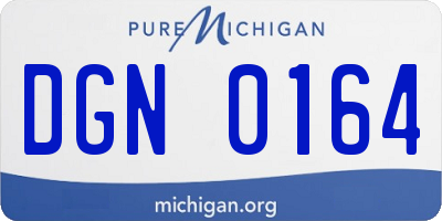 MI license plate DGN0164