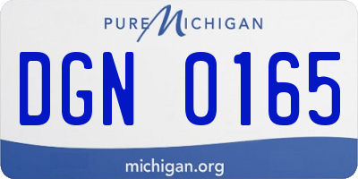 MI license plate DGN0165
