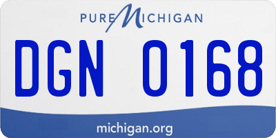 MI license plate DGN0168
