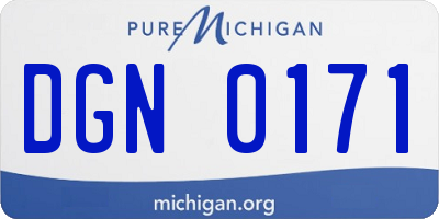 MI license plate DGN0171