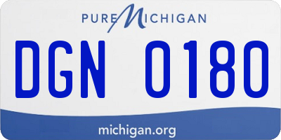 MI license plate DGN0180