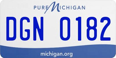 MI license plate DGN0182