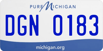 MI license plate DGN0183