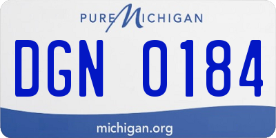 MI license plate DGN0184