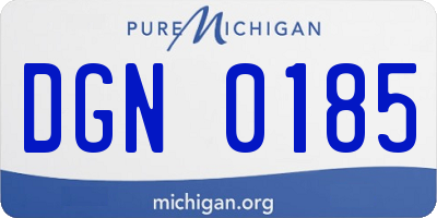 MI license plate DGN0185