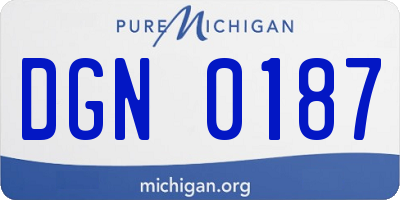 MI license plate DGN0187
