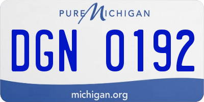 MI license plate DGN0192