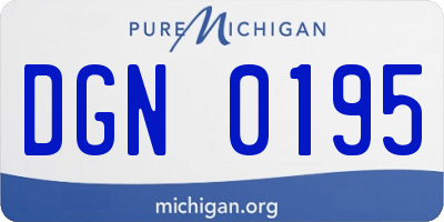 MI license plate DGN0195