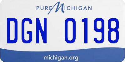 MI license plate DGN0198