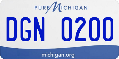 MI license plate DGN0200