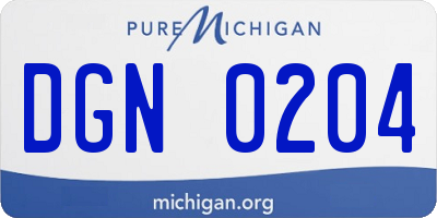 MI license plate DGN0204