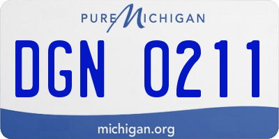 MI license plate DGN0211