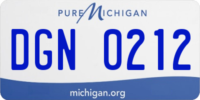 MI license plate DGN0212