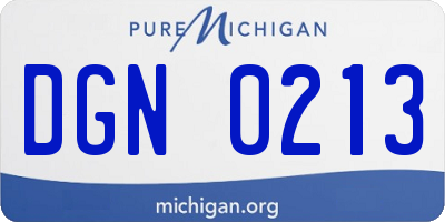 MI license plate DGN0213