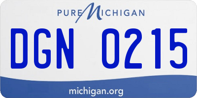 MI license plate DGN0215