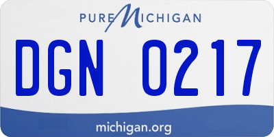 MI license plate DGN0217