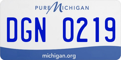 MI license plate DGN0219