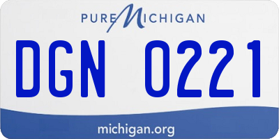 MI license plate DGN0221