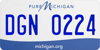 MI license plate DGN0224