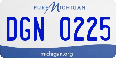 MI license plate DGN0225