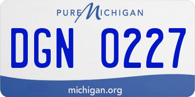 MI license plate DGN0227