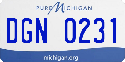 MI license plate DGN0231