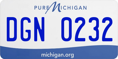 MI license plate DGN0232