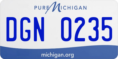 MI license plate DGN0235