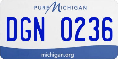 MI license plate DGN0236
