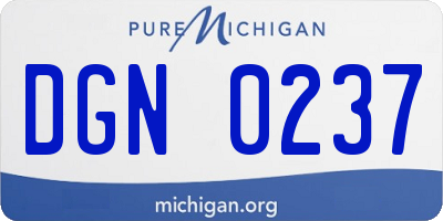 MI license plate DGN0237