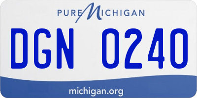 MI license plate DGN0240