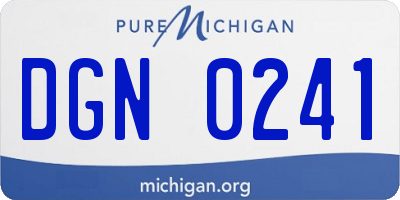 MI license plate DGN0241