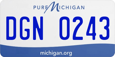 MI license plate DGN0243