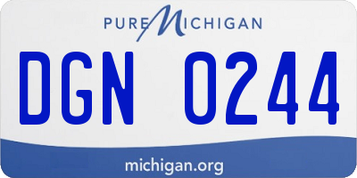 MI license plate DGN0244