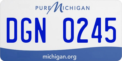 MI license plate DGN0245