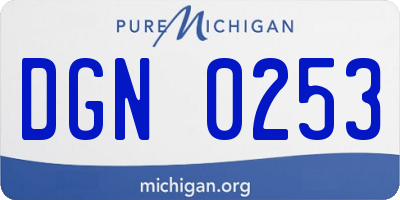 MI license plate DGN0253