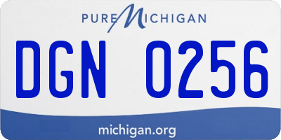 MI license plate DGN0256