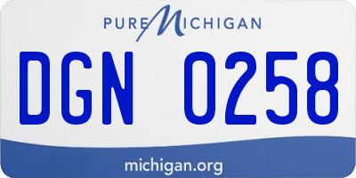 MI license plate DGN0258