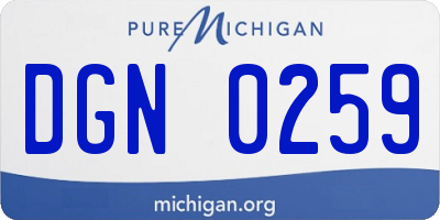 MI license plate DGN0259