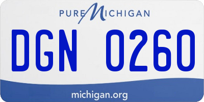 MI license plate DGN0260