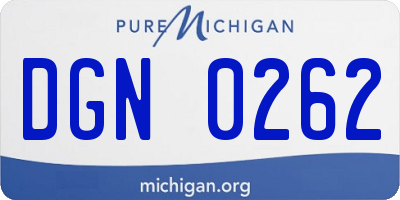 MI license plate DGN0262