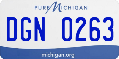 MI license plate DGN0263