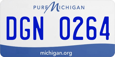 MI license plate DGN0264
