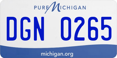 MI license plate DGN0265