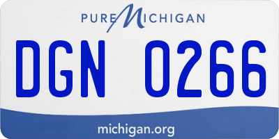 MI license plate DGN0266