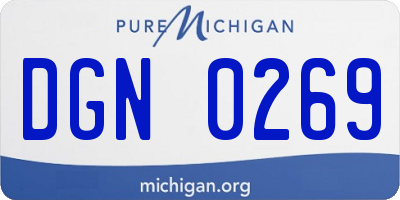 MI license plate DGN0269