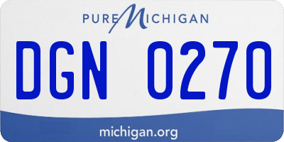 MI license plate DGN0270